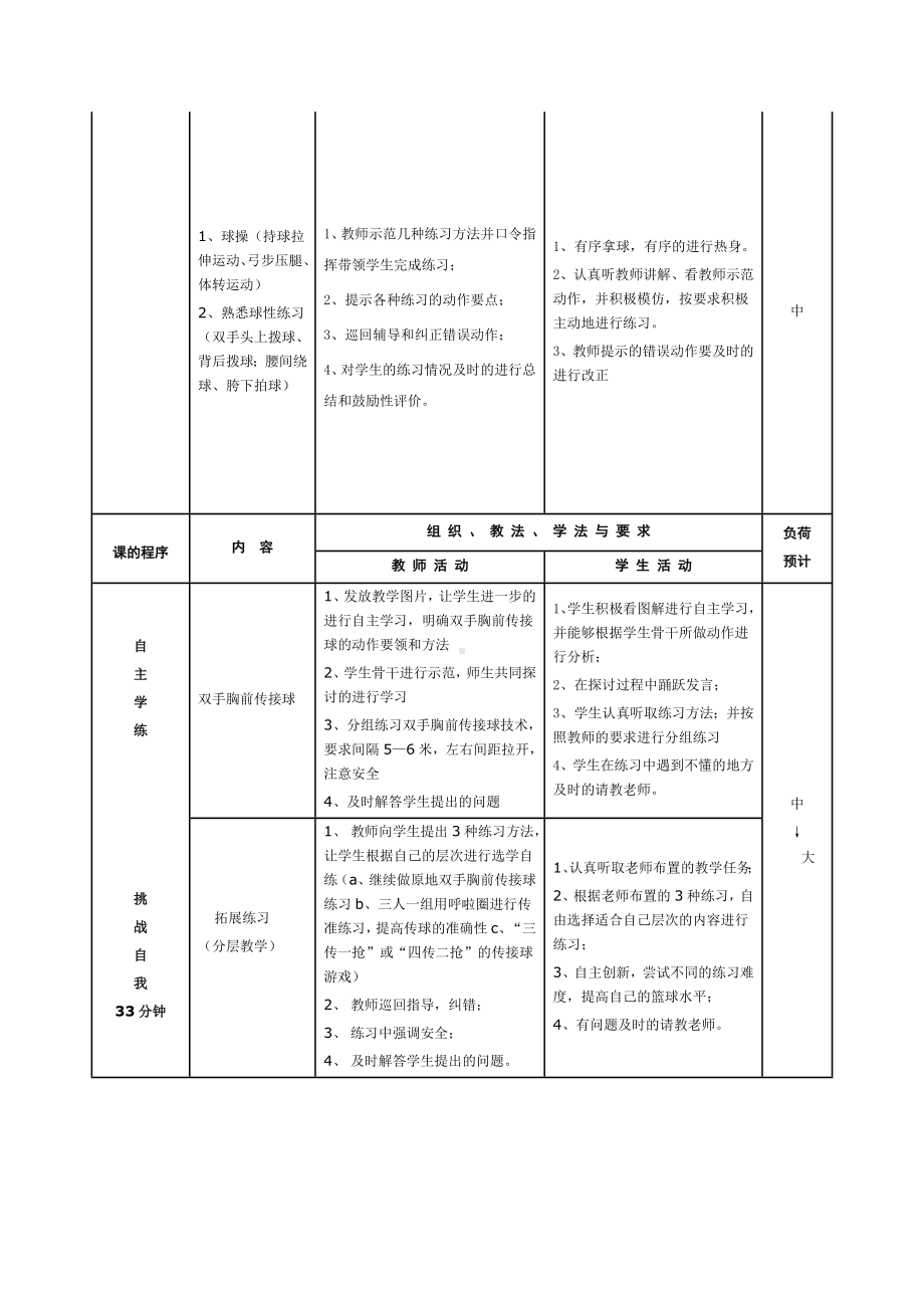 体育与健康人教3～4年级全一册篮球原地双手传球教案.doc_第2页