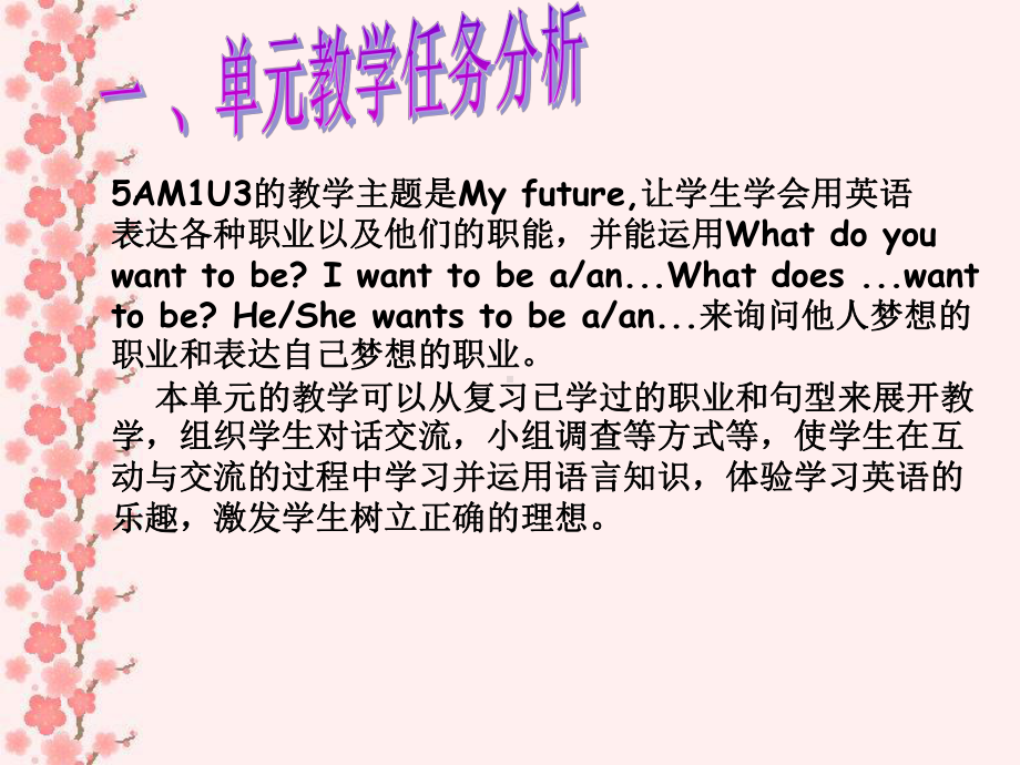 五年级上册英语课件- Module1 Unit 3My future 单元分析 上海牛津版(试用本）(共10张PPT).ppt_第2页