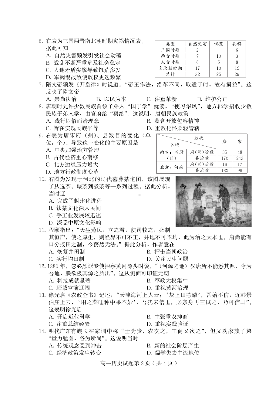 （教研室）山东省潍坊安丘市2022-2023学年高一上学期期中考试 历史.pdf_第2页