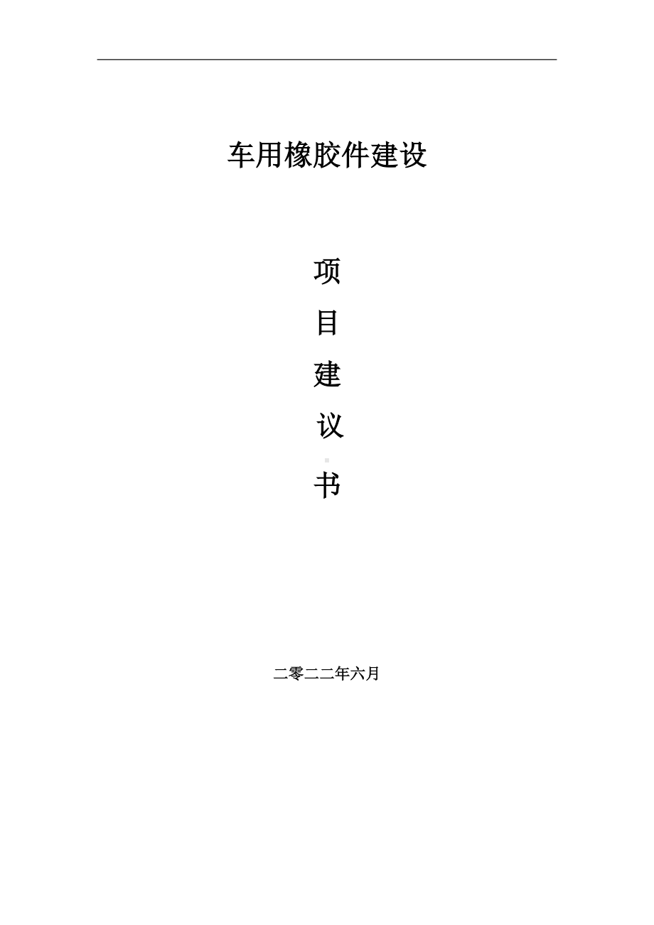 车用橡胶件项目建议书（写作模板）.doc_第1页