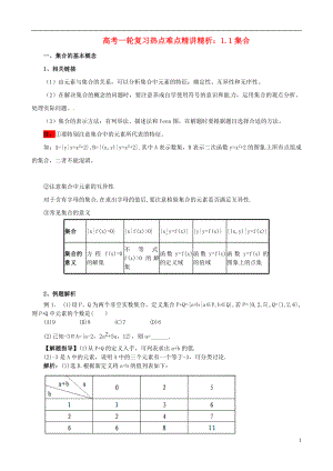 高考数学一轮复习 热点难点精讲精析 1.1集合.doc