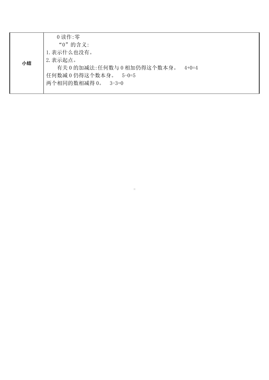 一年级数学上册教案-3.7 0的认识4-人教版.doc_第3页