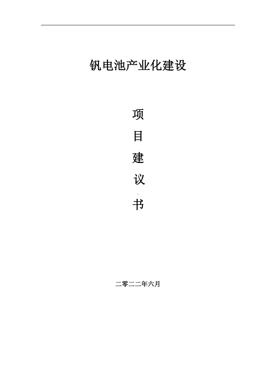 钒电池产业化项目建议书（写作模板）.doc_第1页