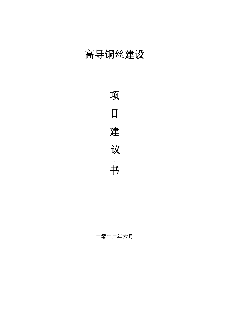 高导铜丝项目建议书（写作模板）.doc_第1页