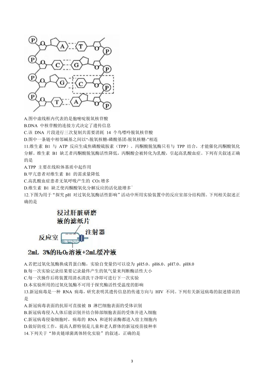 浙江省台州山海协作体2022-2023学年高二上学期期中联考试题 生物.docx_第3页