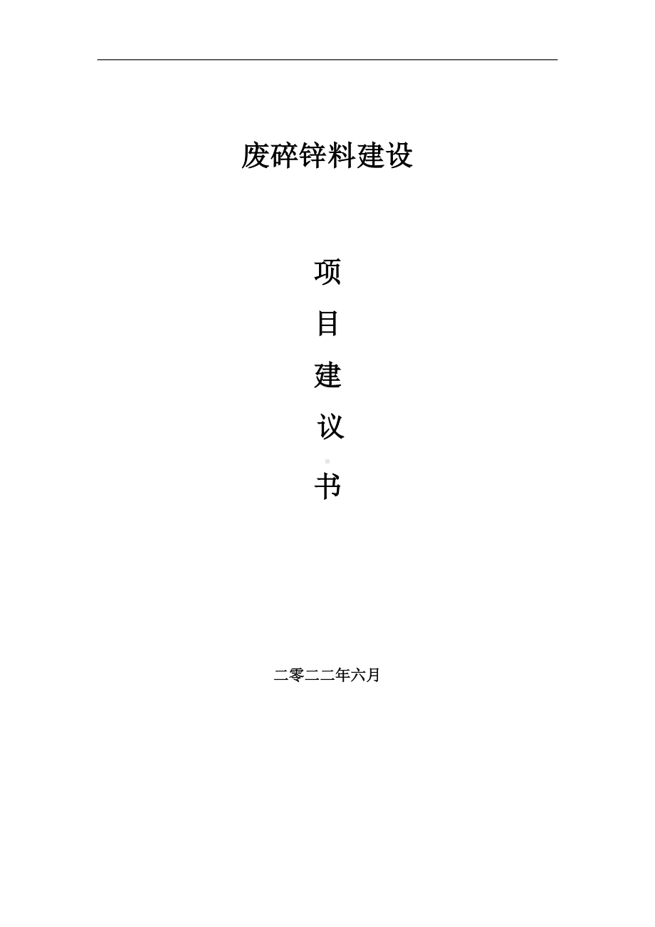 废碎锌料项目建议书（写作模板）.doc_第1页