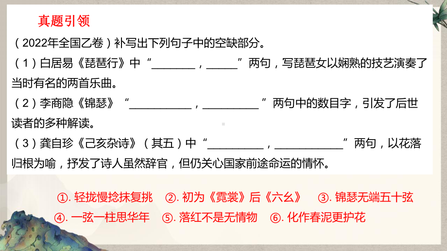 2023届高考语文一轮专题复习：名篇名句默写-读懂选准正确书写 课件.pptx_第3页