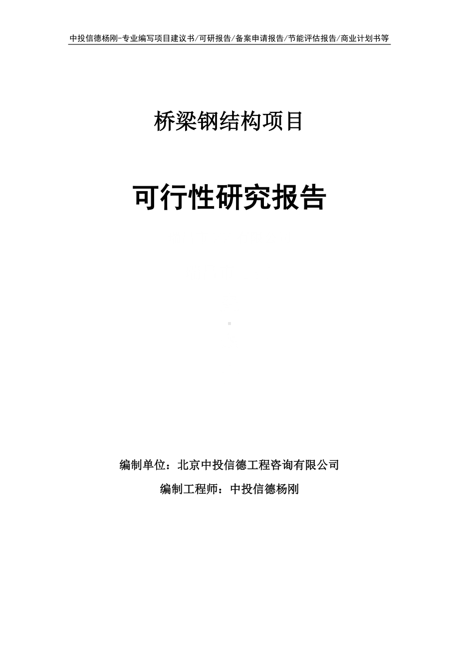 桥梁钢结构项目可行性研究报告建议书申请备案.doc_第1页