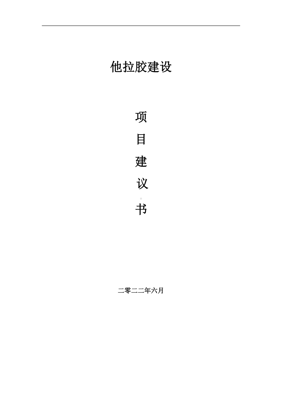 他拉胶项目建议书（写作模板）.doc_第1页