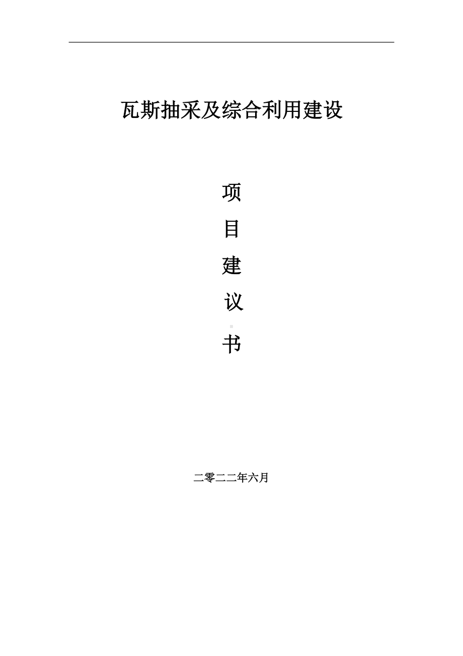 瓦斯抽采及综合利用项目建议书（写作模板）.doc_第1页