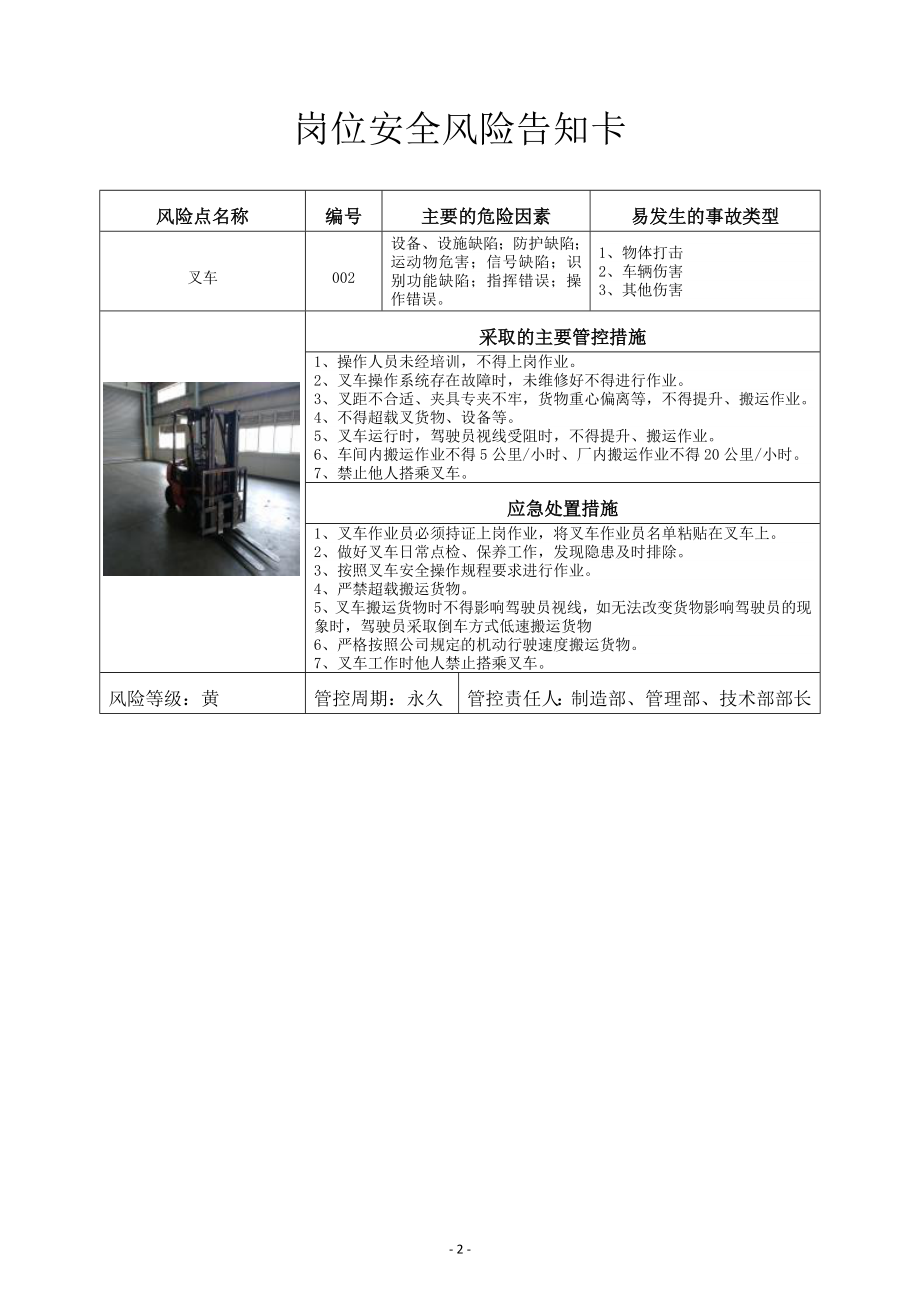 企业部门车间岗位安全风险告知卡汇编参考模板范本.docx_第2页