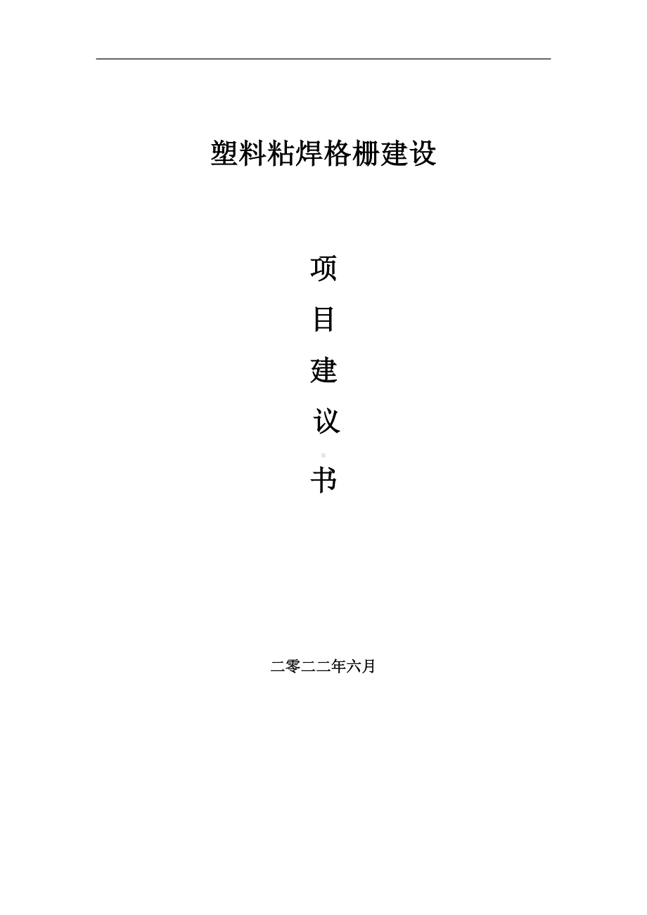 塑料粘焊格栅项目建议书（写作模板）.doc_第1页