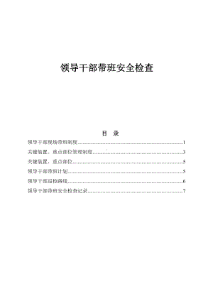 煤化工企业领导干部带班安全检查表参考模板范本.docx