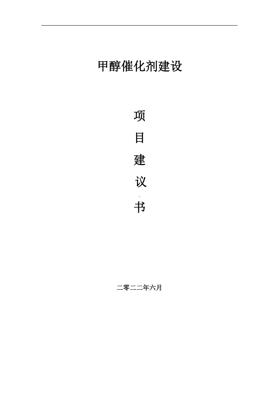 甲醇催化剂项目建议书（写作模板）.doc_第1页