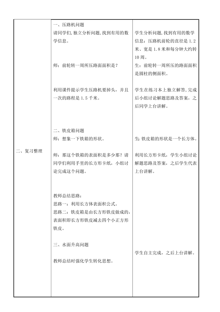 六年级下册数学教案-6.2.2 回顾与整理-图形的测量｜冀教版.doc_第2页