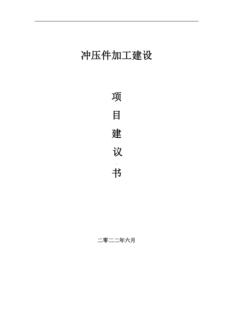 冲压件加工项目建议书（写作模板）.doc_第1页