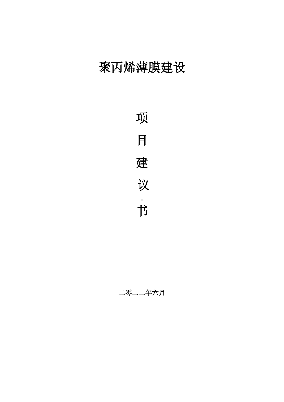 聚丙烯薄膜项目建议书（写作模板）.doc_第1页