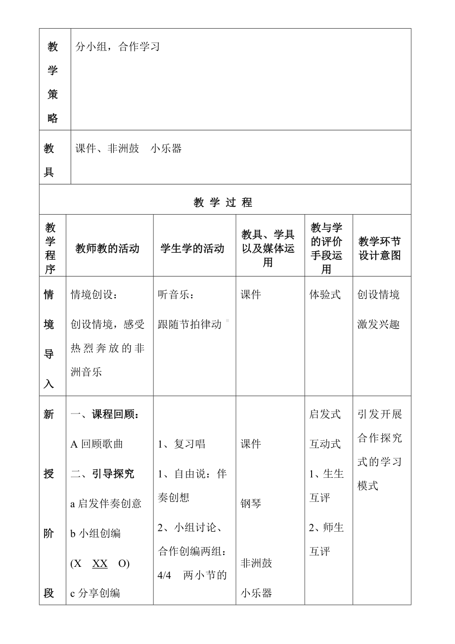 花城版五年级音乐下册第11课《歌曲《当太阳落山》》教学设计.doc_第2页