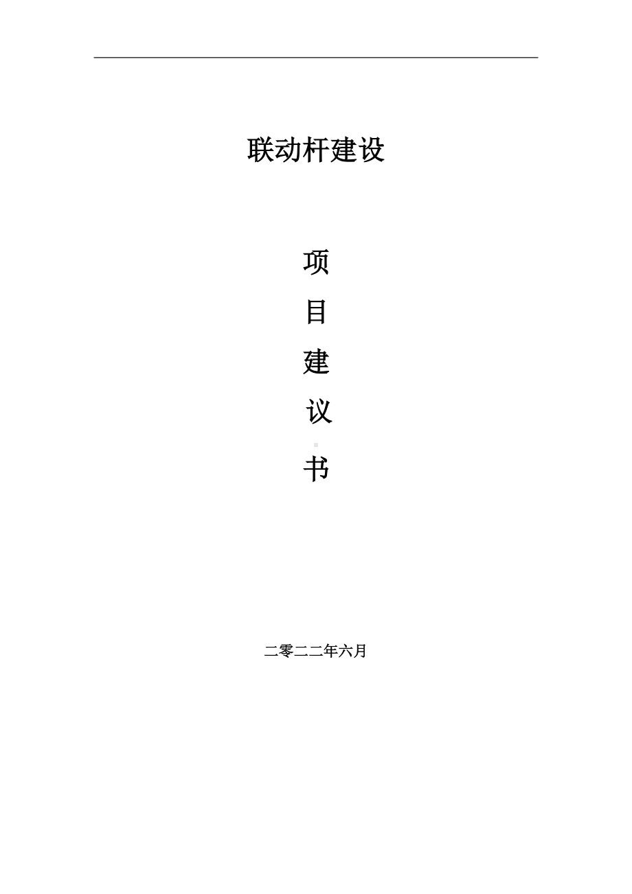 联动杆项目建议书（写作模板）.doc_第1页