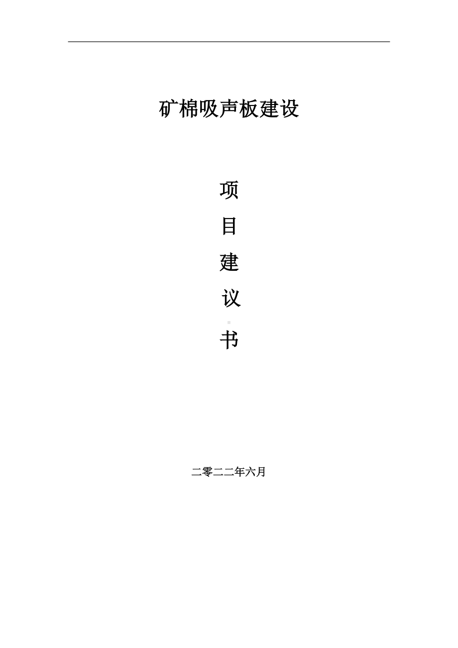 矿棉吸声板项目建议书（写作模板）.doc_第1页