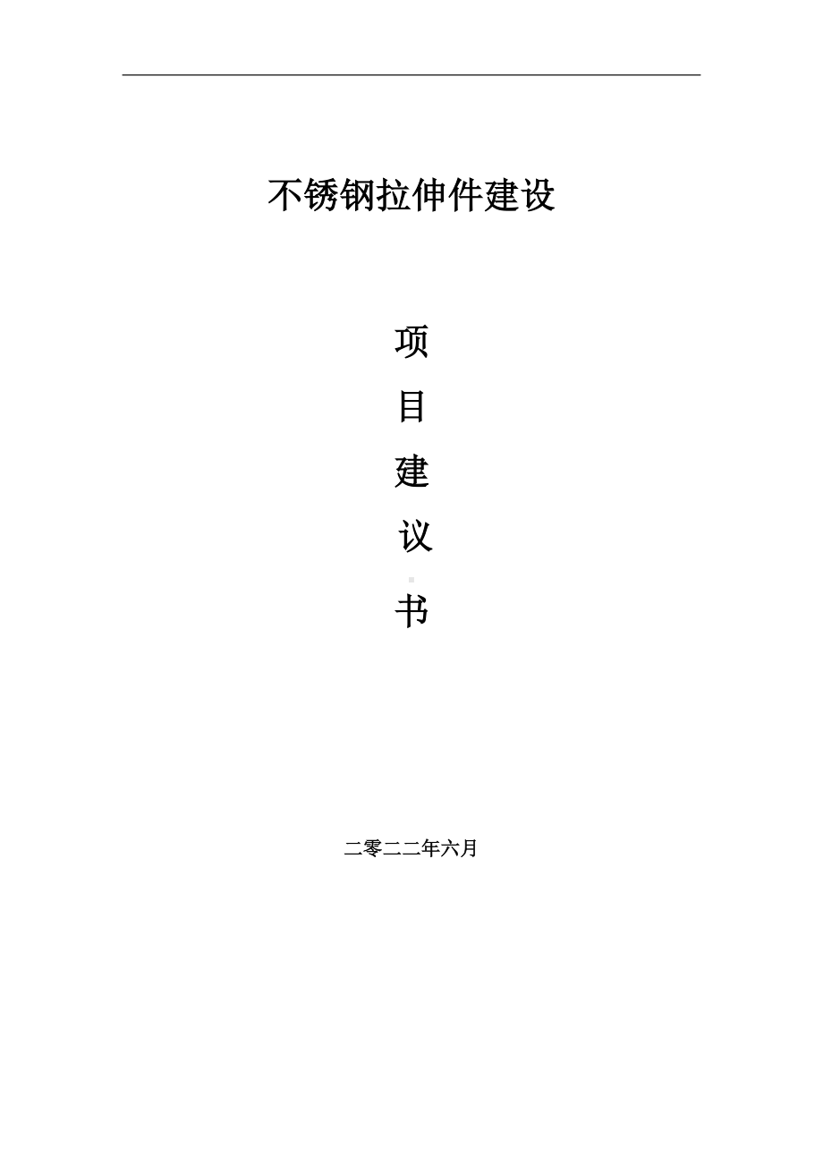 不锈钢拉伸件项目建议书（写作模板）.doc_第1页