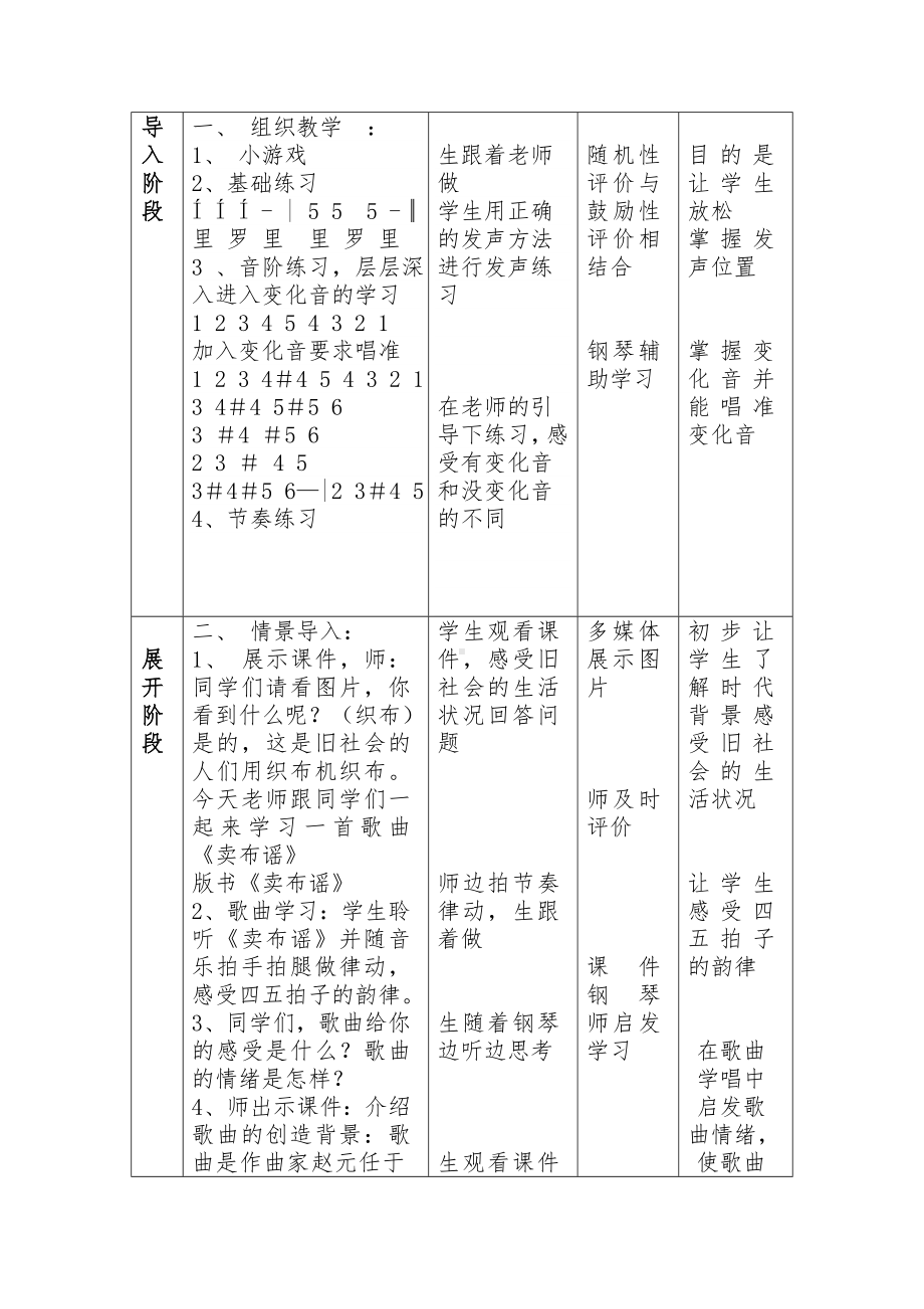 花城版六年级音乐下册第6课《歌曲《卖布谣》》教学设计.doc_第2页