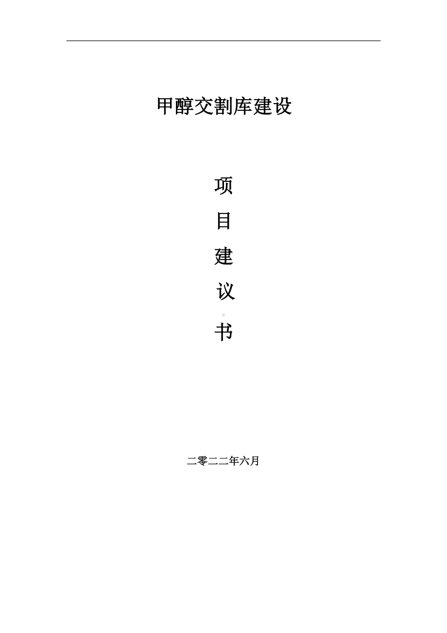 甲醇交割库项目建议书（写作模板）.doc_第1页