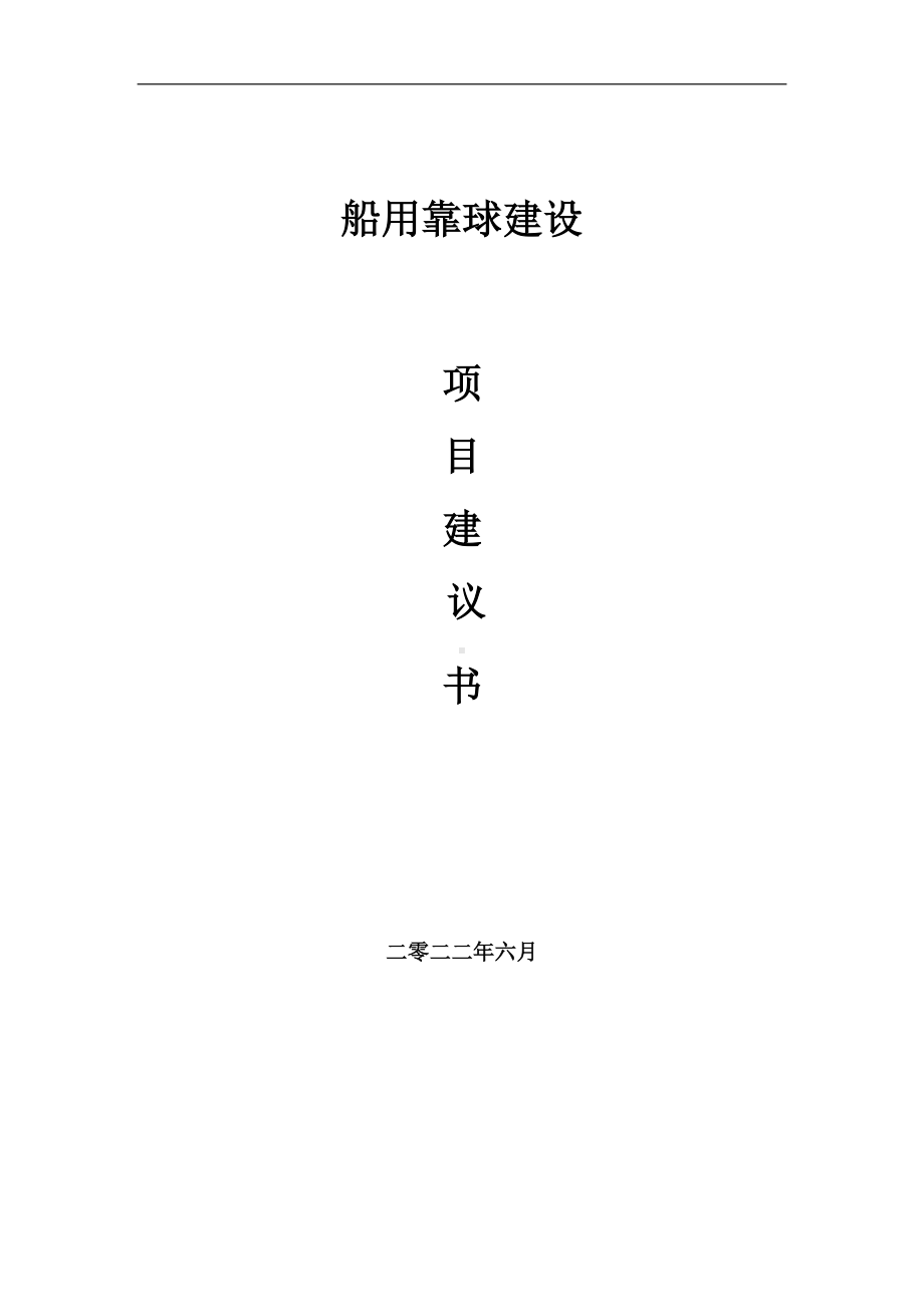 船用靠球项目建议书（写作模板）.doc_第1页