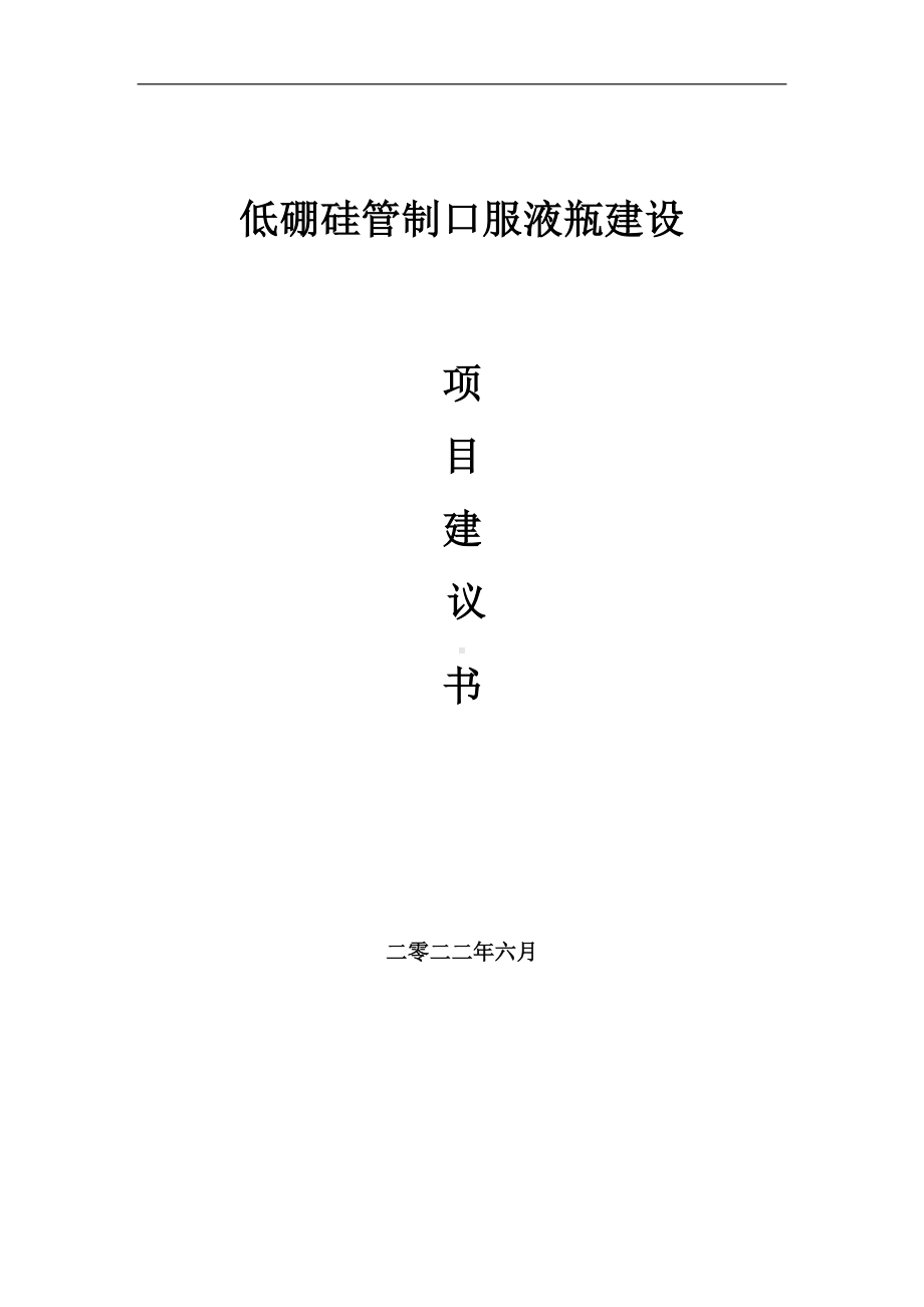 低硼硅管制口服液瓶项目建议书（写作模板）.doc_第1页