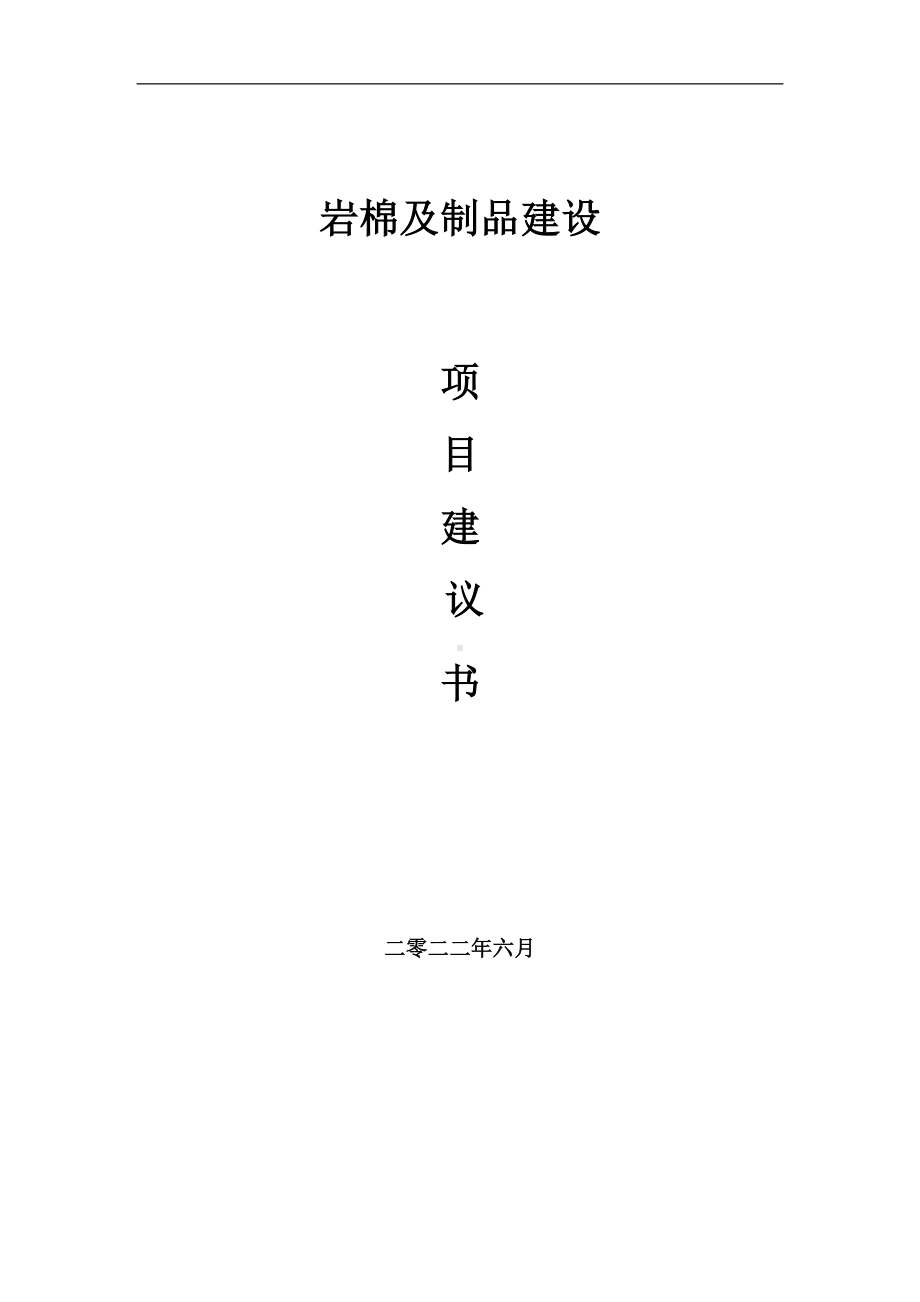 岩棉及制品项目建议书（写作模板）.doc_第1页