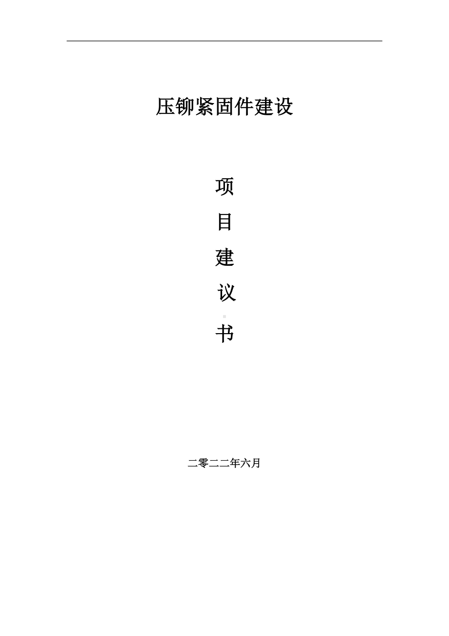 压铆紧固件项目建议书（写作模板）.doc_第1页