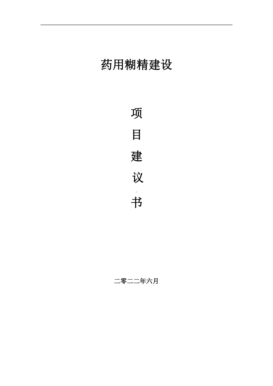 药用糊精项目建议书（写作模板）.doc_第1页