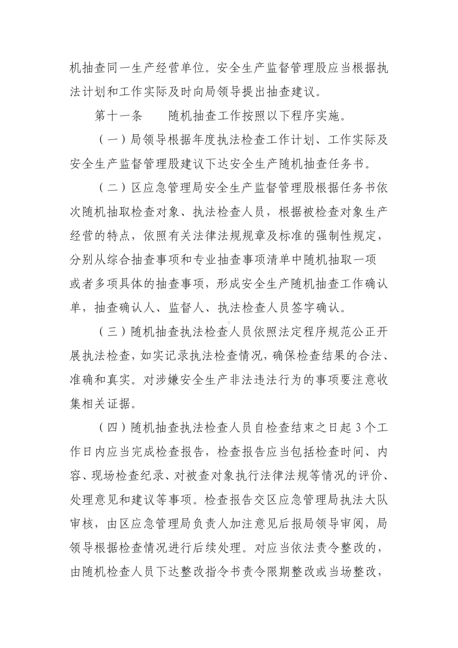 区应急管理局双随机一公开工作实施细则参考模板范本.docx_第3页