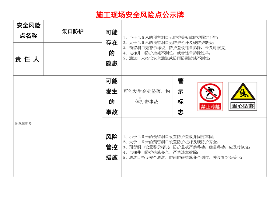 施工现场安全风险点公示牌范本参考模板范本.docx_第3页