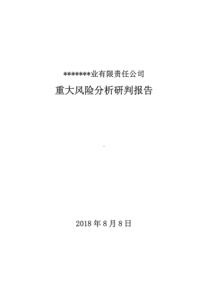 企业重大风险分析研判报告参考模板范本.docx