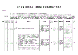 特种设备（起重机械-升降机）安全隐患排查表参考模板范本.xlsx