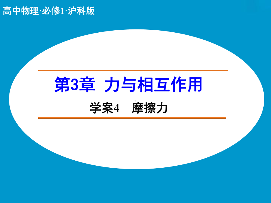 高中物理（沪科版）必修一学案配套课件：第3章 学案4 摩擦力.ppt_第1页