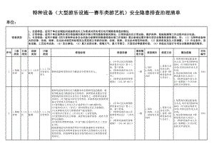 特种设备（大型游乐设施-赛车类）安全隐患排查清单参考模板范本.xlsx