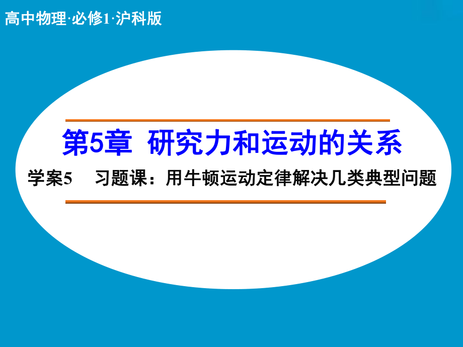 高中物理（沪科版）必修一学案配套课件：第5章 学案5 习题课：用牛顿运动定律解决几类典型问题.ppt_第1页