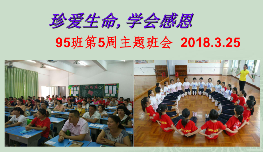 95班学会感恩 珍爱生命-八年级第五周主题班会ppt课件(共74张PPT).pptx_第1页