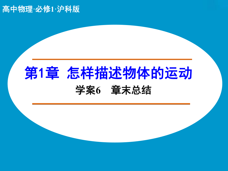 高中物理（沪科版）必修一学案配套课件：第1章 学案6 章末总结.ppt_第1页