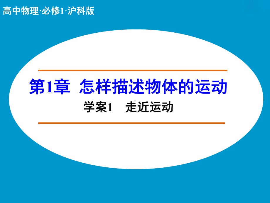 高中物理（沪科版）必修一学案配套课件：第1章 学案1 走近运动.ppt_第1页