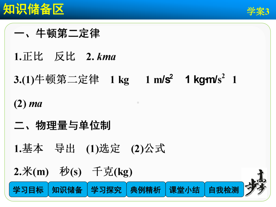 高中物理（沪科版）必修一学案配套课件：第5章 学案3 牛顿第二定律.ppt_第3页