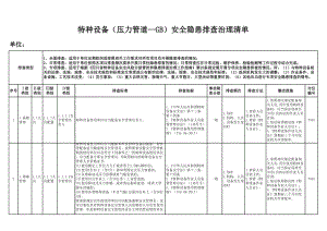 特种设备（压力管道-GB）安全隐患排查清单参考模板范本.xlsx