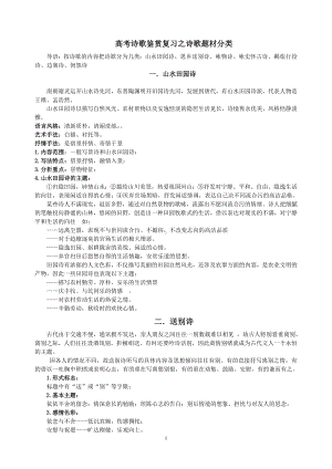 高考诗歌鉴赏复习之诗歌题材分类.doc