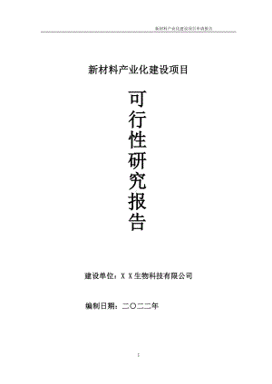 新材料产业化项目可行性研究报告备案申请模板.doc