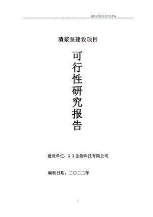 渣浆泵项目可行性研究报告备案申请模板.doc