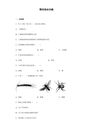 2022新湘教版三年级上册《科学》 期末综合训练（试题）（含答案）.docx