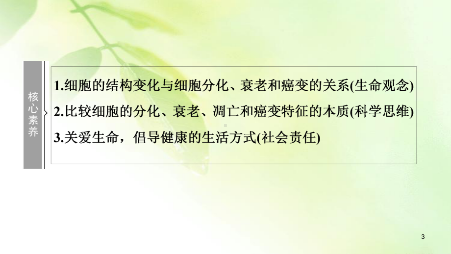 2021版新高考生物培优大一轮复习课件：必修1 第4单元 第3讲 细胞的分化、衰老、凋亡和癌变.ppt_第3页