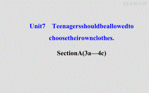 人教版英语九年级课件Unit7TeenagersshouldbeallowedtochoosetheirownclothesSectionA(3a—4c).pptx(课件中不含音视频素材)